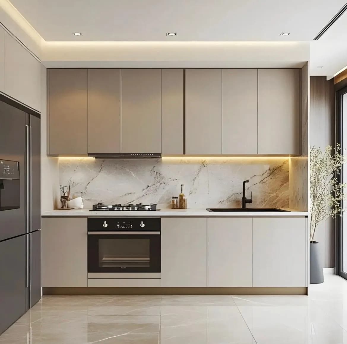 Diseño de cocina a medida moderna y minimalista, en Málaga