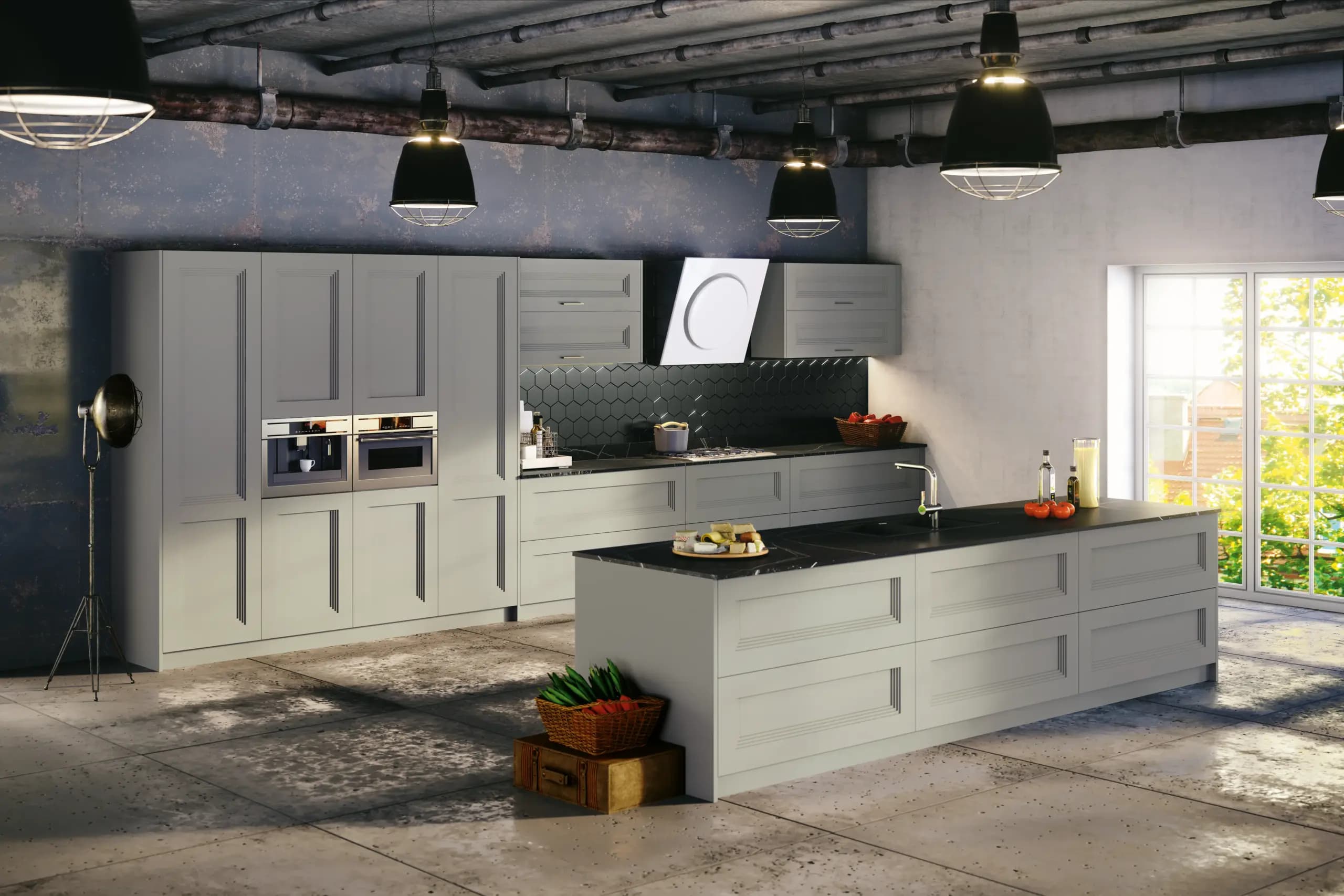 Cocina a medida en acabado seda mate, serie Nantes, en Rincón de la Victoria