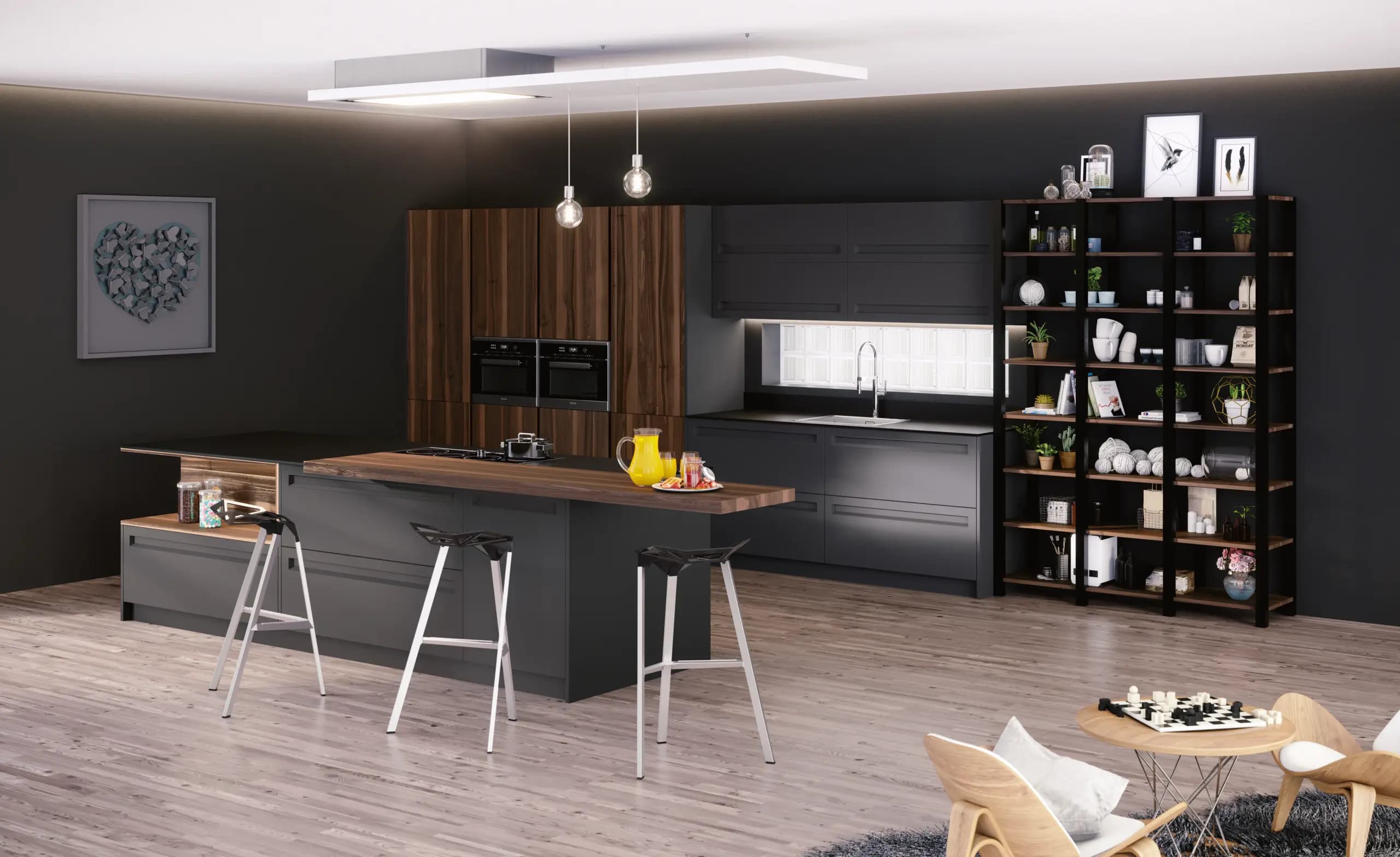 Cocina moderna en antracita mate en Teatinos, Málaga